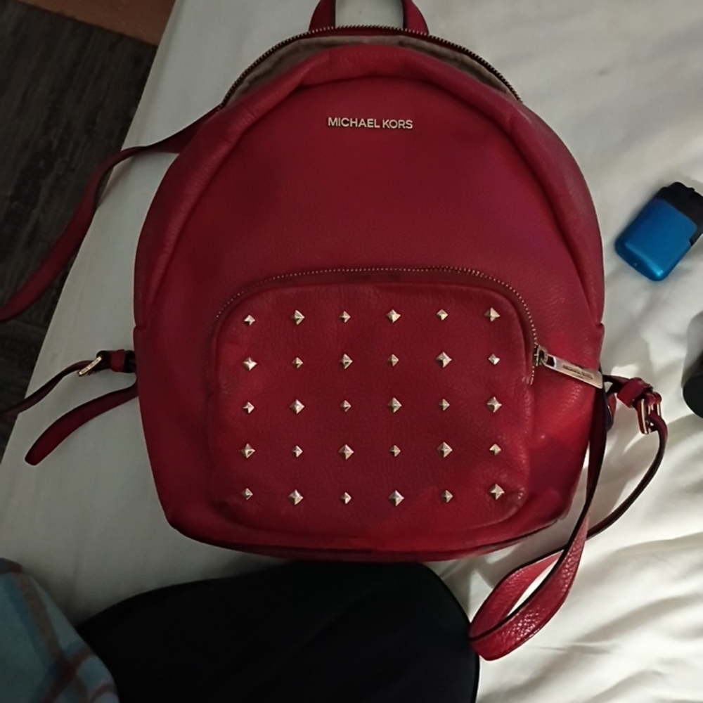 Michael Kors Red Studded Backpack